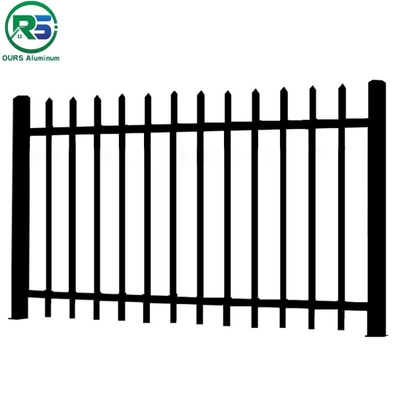 Pre Assembled Classic Spear Top Contemporary Aluminum Fence Black Customized Size