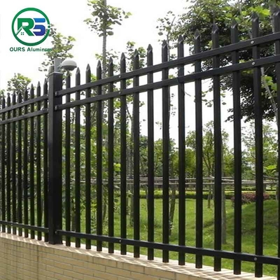 Pre Assembled Classic Spear Top Contemporary Aluminum Fence Black Customized Size